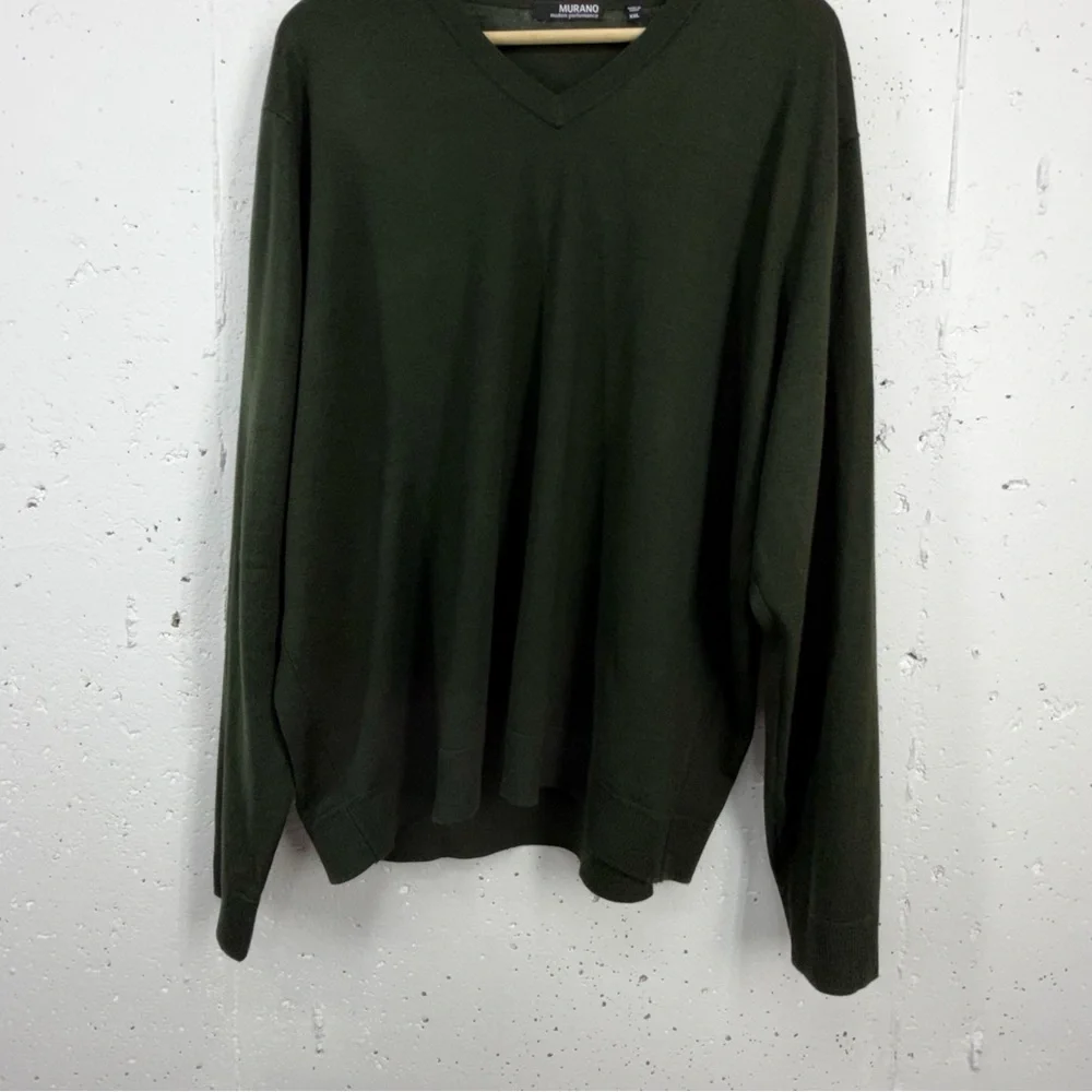 Murano Men’s Size XXL Dark Green V Neck Sweater - Picture 3 of 12